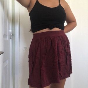 Brandy Melville Maroon Skater Flowy Skirt 🥀